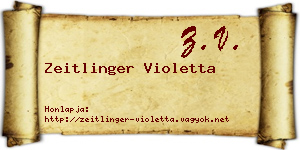 Zeitlinger Violetta névjegykártya